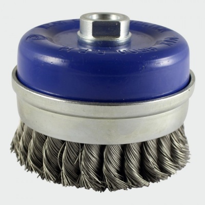 100mm knotted cup brush stainless steel
